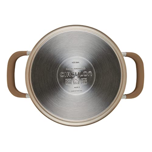 Circulon Premier Professional Hard Anodized Nonstick Saucepot With Side Handles And Lid, 4 Quart, Bronze #TOP4