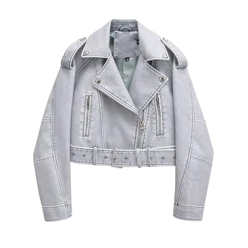 Manteau d'automne en simili cuir argenté idéal pour vos sorties urbaines de mi-saison
