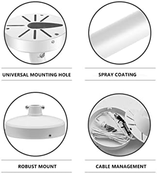 WiTi 6 inch Base Wall Mount Bracket for Dome Cameras IP CCTV,Cable Management Junction Box Universal Pole Mounting Holder Security Surveillance Systems,Metal Solid Robust Base Powder Spray Coating