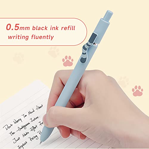 UIXJODO Cat Pens, 4 Pcs 0.5mm Cute Kawaii Black Ink Pens Fine Point Smooth Writing Pen, High-End Series Cat\'s Tail Retractable Pen for Journaling Note Taking (4 Pcs Cat) - Thumbnail 4