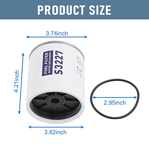 DICMIC Fuel Filter Water Separator Element Compatible with Marine Outboard Motor Replace# S3227, 9-37882, 18-7922