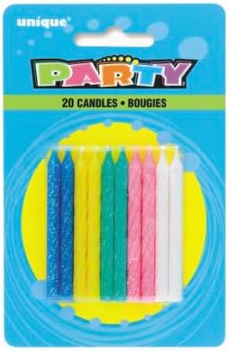 Spiral Glitter Birthday Candles Assorted Colors - (Pack of 20) - Dazzling Celebration Must-Have - Perfect for Memorable Celebrations image 3