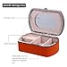 BESPORTBLE Fashionable PU Jewelry Box with Mirror Medium Orange Stylish Organizer Breathable Storage Case for Necklaces and Cosmetics Capacity with Dividers for Neat Dresser Arrangement