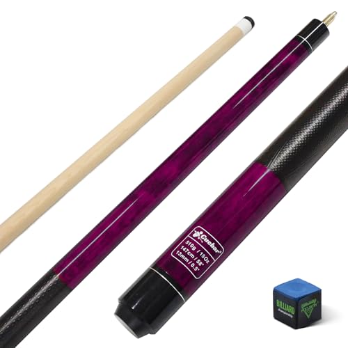 CUEBAR Pool Cue, 58 Inch 2-Piece Pool Sticks for Adults, 3D Grip House Bar Billiard Table Stick with 13mm Tip for Men Women - Purple,18 Oz