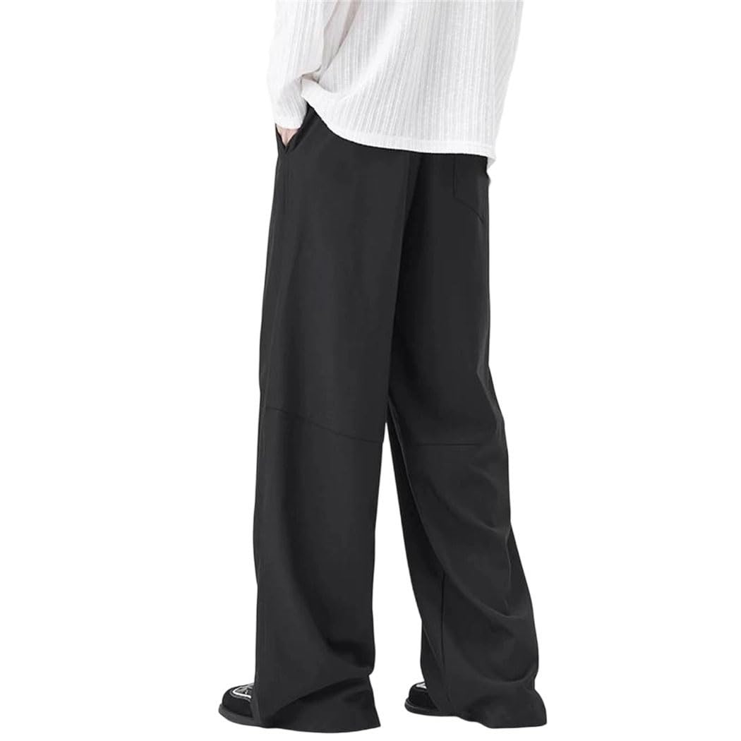 Men Draped Wide Leg Suit Pants Business Casual Office Wedding Dress Trousers