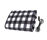 LETTON Car Heated Blanket Safety Low Voltage Fleece 12V Electric Travel Throw fo...
