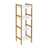 estanteria bambu leroy merlin Sólida estantería de 4 baldas, con 2 estantes bandeja y 2 baldas, la estructura de la estantería está fabricada con madera maciza de bambú natural, con diseño de esquinas redondeadas.