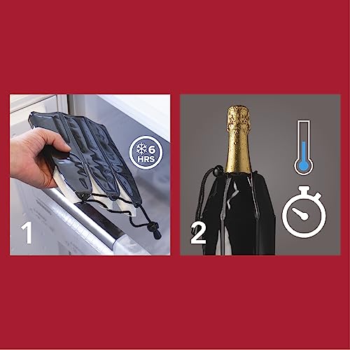 Miniatura 5 de Vacu Vin Enfriador De Champagne Flexible - Funda Reutilizable Negra Para Enfriamiento De Botellas De Champagne Estándar