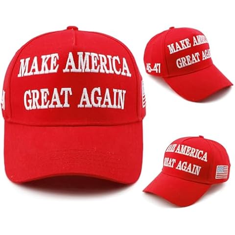 Puoyis Trump 45-47 MAGA Hat Trump 2024 Hat Make America Great Again Hat Embroidered Adjustable Baseball Cap Cover