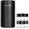 Waterless Essential Oil Diffuser Starter Kit - No Water Needed, Battery Operated Mini Scent Air Machine, Included 3x20ML Essential Oils, Portable Aromatherapy Diffuser for Home & Car & Office, Black