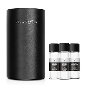 Waterless Essential Oil Diffuser Starter Kit – No Water Needed, Battery Operated Mini Scent Air Machine, Included 3x20ML Essential Oils, Portable Aromatherapy Diffuser for Home & Car & Office, Black