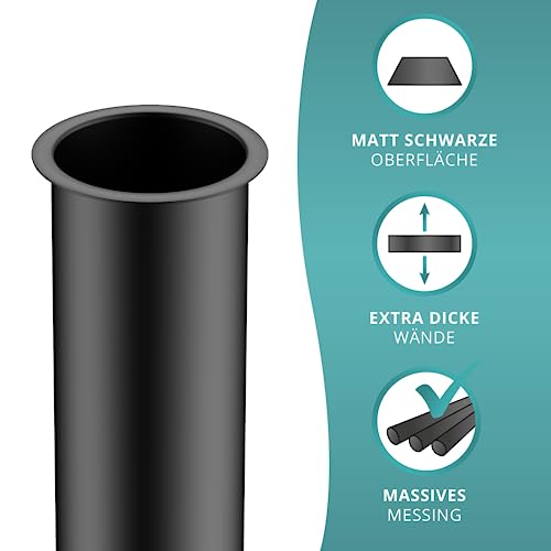 Engelbach® Universal Tauchrohr für Siphon 200mm - Verlängerung für Designsiphon, Röhrensiphon, Tassensiphon 1 1/4 Zoll x 32mm, Matt schwarz