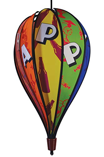 In the Breeze 0992 Color-Pop Happy Hour Hot Air Balloon Spinner, 10-Panel
