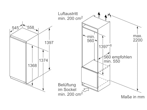 Einbaukühlschrank mit Gefrierfach von Bosch KIL52AFE0