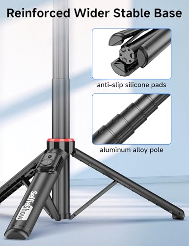 Bastone Selfie Treppiede Alluminio, Cavalletto Per Smartphone Con Testa A Sfera 360° & Telecomando Selfie Stick Estensibile Portatile Con Cold Shoe Treppiede Telefono Per Iphone E Android, Vlog, Live - 2