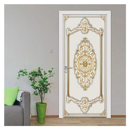Autocollant de porte PVC fleuri pour masquer les imperfections de mur - 7
