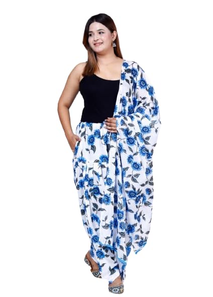 KHEEAA Fashion's Womens FLORAL Cotton Printed Patiala Salwar with Matching Dupatta (Free Size)-picture-46