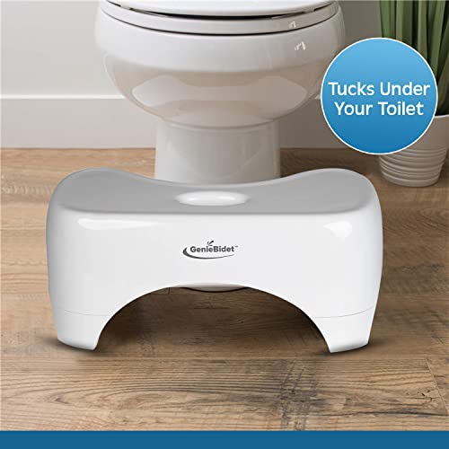 Geniebidet 7" Toilet Assist Stool For Bathroom | Toilet Stool With 350 Lbs Capacity | Poop Stool Adult, Kids & Toddlers #TOP5