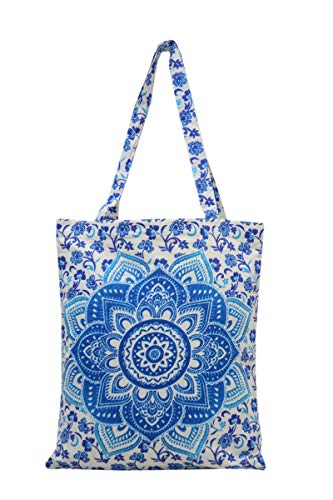 Trade Star Mandala Indian Shopping Bag, Bolsa de algodón Bohemio, Bolso Floral para Mujeres, Bolsa de Playa étnica, Bolsa de Hombro Multicolor Cover