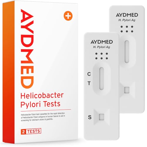 2 x AYDMED Helicobacter Pylori Tests | H Pylori Test Kit for Home Self-Test Faecal Screening of Stomach Ulcers & Gastritis | Stomach Ulcer Test | Results in 10 Minutes | 98% Accuracy | CE Certified