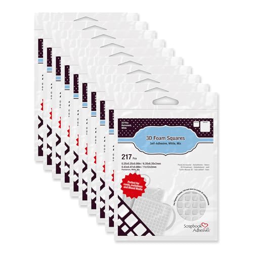 Scrapbook Adhesives by 3L, Pre-Cut 3D Foam Square, White (Pack of 10)