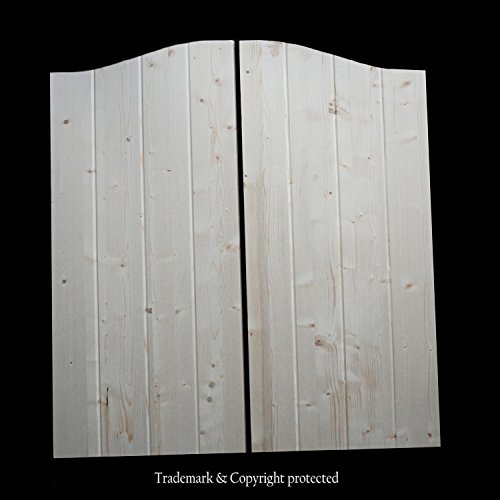 Cafe Doors By Cafe Doors Emporium | Knotty-Pine Flush Style With V-Grooves | Premade For 36"W Finished Opening | Saloon Western Style Swinging Bar Pub Door | Includes Hinges | Saloon Western Bar Door #TOP1