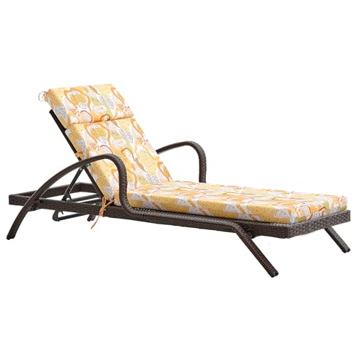 FILUXE Chaise Lounge Cushions Outdoor Furniture, High-Density Foam Chair Cushion