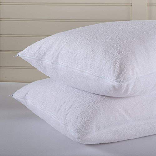 COMFORTNIGHTS Terry Towelling Waterproof Zipped pillow protector 50x70cms