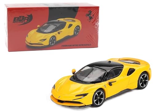 Diecast Model Car Compatible with BBR Models 1:64 Ferrari SF90 Giallo Modena Yellow Limited Edition BBRFER64031