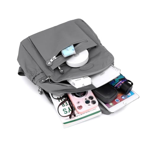 Image of Tanweibago Mini Nylon Women Backpacks,11L Small Ladies backpacks Casual Lightweight Women Shopping Travel Daypack (Gray)