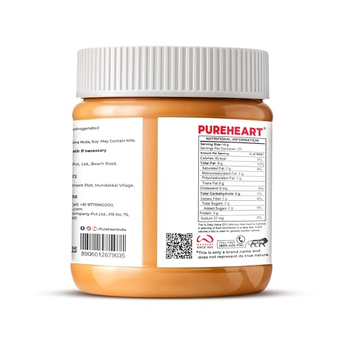 Image of Pureheart Nutbutter Crunchy Peanut Butter 60 gm | Natural & Premium Roasted Peanuts | High Protein, Rich in Fiber | Zero Trans Fats | for Tasty Breakfast & Post Workout Protein Snack