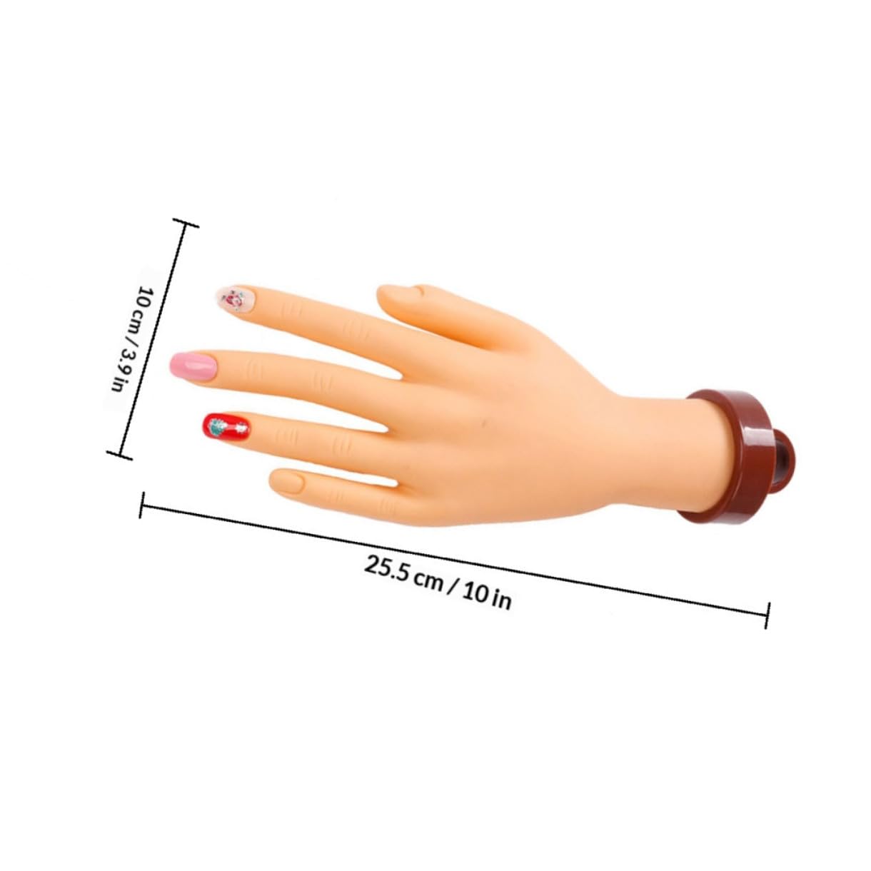 Ciieeo Flexible Nail Practice Hand Model with Stand Soft Silicone Manicure Training Hand for Nail Art and Manicure Practice for Professional Use