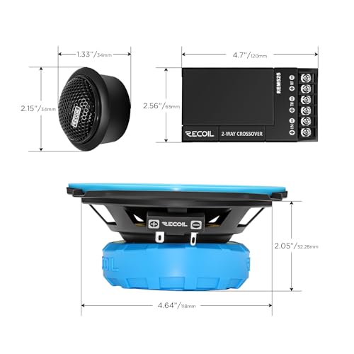RECOIL REM525 Echo Series 5.25 Inch Car Audio Component Speaker System - Thumbnail 6