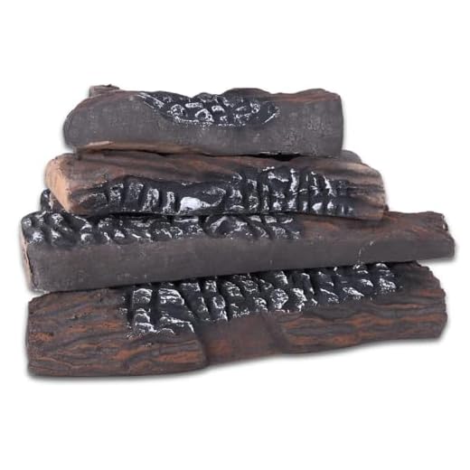 vchin Gas Fireplace Logs, 10 Piece Ceramic Logs for Fireplace and Fire Pit, Heat Resistant Realistic Logs, Stackable Fake Logs Set - Gas, Propane, Electric Fireplace Indoor Insert