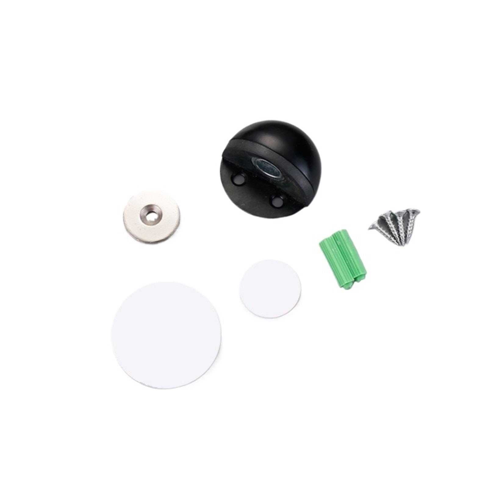 Door Stopper Nail Free Concealed Stainless Magnetic Door Stop with Buffer Pad for Floor Sticky Mount Setup(Black)