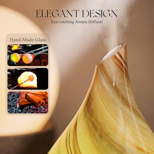 Porseme Essential Oil Diffuser 150ml Handmade Glass Diffuser 6H Runtime — view 5