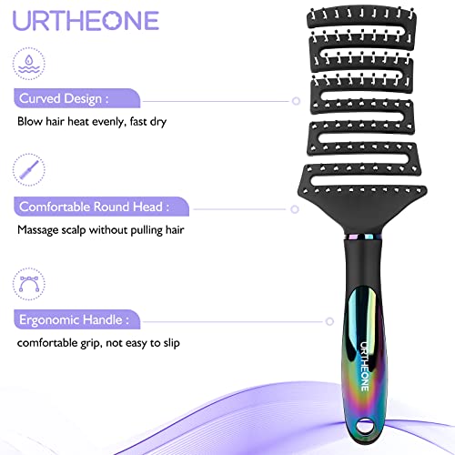 Hair Brush, Curved Vented Detangling Hair Brushes For Women Men Wet Or Dry Hair,Faster Blow Drying Styling Professional Vent Detangler Brush For Curly Thick Wavy Thin Fine Long Short Hair(Black)  #TOP1