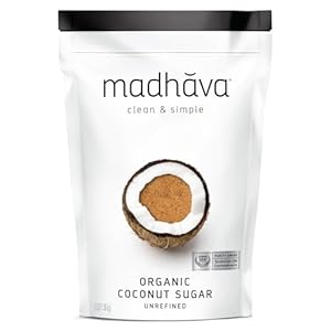 MADHAVA Organic Coconut Sugar 3 Lb. Bag (Pack of 1), Natural Sweetener, Sugar Alternative, Unrefined, Sugar for Coffee, Tea & Recipes, Vegan, Organic, Non GMO
