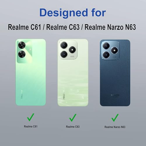 Image of Zapcase Back Case Cover for Realme C61 | Compatible for Realme C61 Back Cover | Case Cover with Camera Protection | (TPU + PC | Translucent Black)