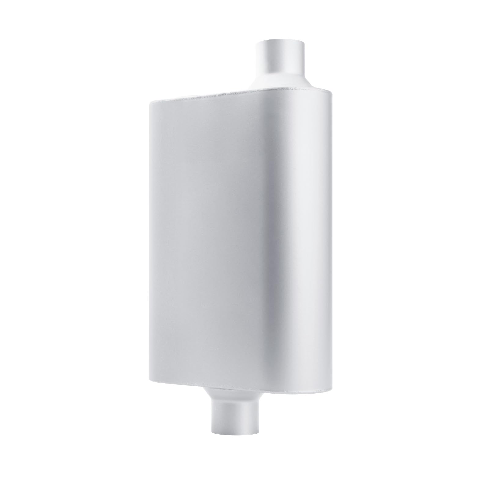 A-KARCK Universal Exhaust Muffler 2" Offset Inlet 2" Dual Outlet, 17.3" Overall Length Aluminized Steel Aggressive Sound Race Muffler for Cars, Trucks