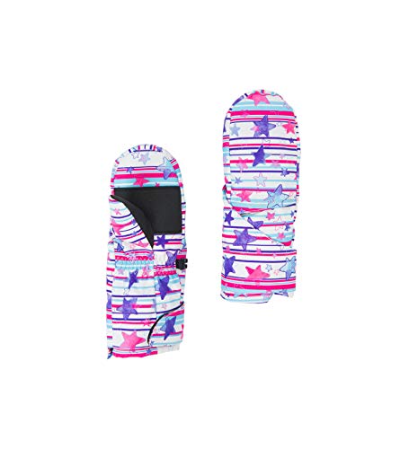 Spyder Luvas de esqui Bitsy Cubby para meninas, estampa de listras estrelas, várias estampas, grande