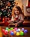 Homemory Multi Color Changing Tea Lights Battery Operated, 7-Color Changing LED Plastic Holiday Candles for Halloween, Pumpkin, Ofrenda, Christmas, Party, Dia1.5'' x H1.3'', 24-Pack [White Base]