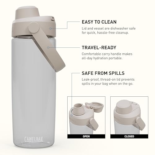 Image of CamelBak Thrive Chug Water Bottle, High Flow Lid Design for Quick Everyday Hydration and Active Use, 20oz, Clear