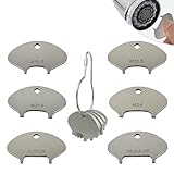 2025 Upgraded 304 Stainless Steel Faucet Aerator Key –Universal Fit for 6 Sizes (M16.5, M18.5, M21.5, M24, Junior, Regular) Plug-in Aerators