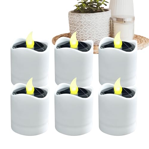 Duroecsain a Energia Solare - 6 Pezzi Decorazioni Riutilizzabili | Esterne Senza Fiamma - Idee Illuminazione Per Giardino Casa Cortile Percorsi Balcone Matrimoni Feste Compleanni