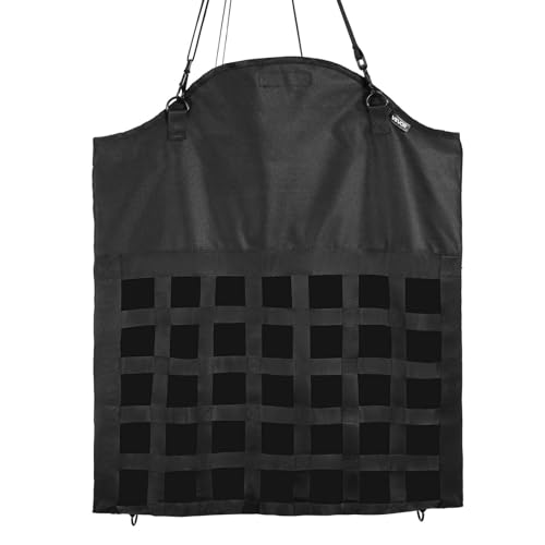 VEVOR Hay Bag for Horses, 21.65 x 7.28 x 25.2 in, 1.81 x 1.81 in Holes, Premium Nylon Construction with PVC Waterproof Coating, Adjustable Hanging Straps and Metal Hooks, Slow Feed Hay Bag for Horses by VEVOR - Image 3