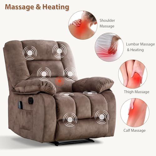 Sillón ergonómico reclinable marrón de terciopelo miniatura 6