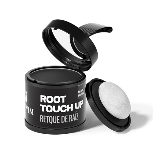 Gowwim Root Touch up Powder 10g - Instantly Gray Hair Cover up Hairline Powder for Women & Men - Water & Sweat Resistant -Hairline Concealer for Thinning & Loss Hair - Black