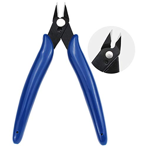 Mini coupe-fil Kalim 5 ``, coupe-fil de précision, pince coupante latérale forte et tranchante avec un ressort d'ouverture, idéal pour les besoins de coupe ultra-fins (Poignée bleue) Cover