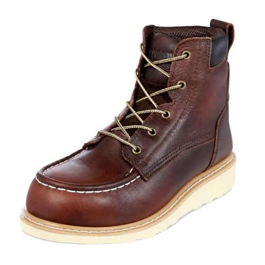 EverBoots Steel Toe Work Boot, Abrasion & Oil Slip Resistant Wedge Moc Toe Boots, Heavy Duty Soft Oiled Leather Lightweight Construction, Goodyear Welt Men's Industrial 6" Safety Protection Workboots